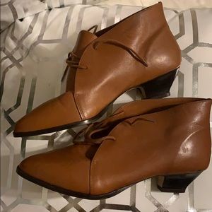 Bellini Brown Leather Lace Ankle Boots